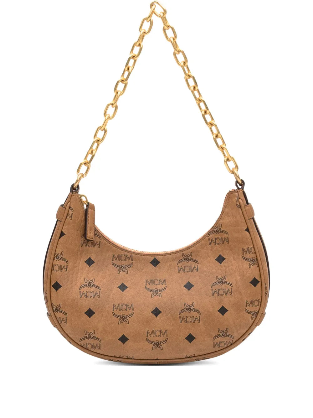 Mcm Small Aren Monogram Pattern Chain Bag