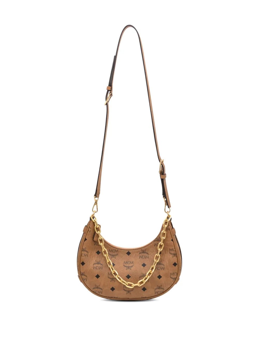 Mcm Small Aren Monogram Pattern Chain Bag