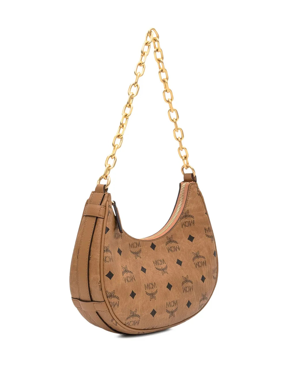 Mcm Small Aren Monogram Pattern Chain Bag