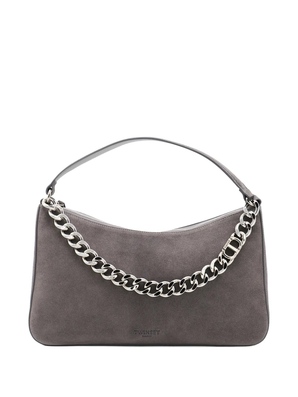 Twinset Liliane Chain Embellished Suede Shoulder Bag