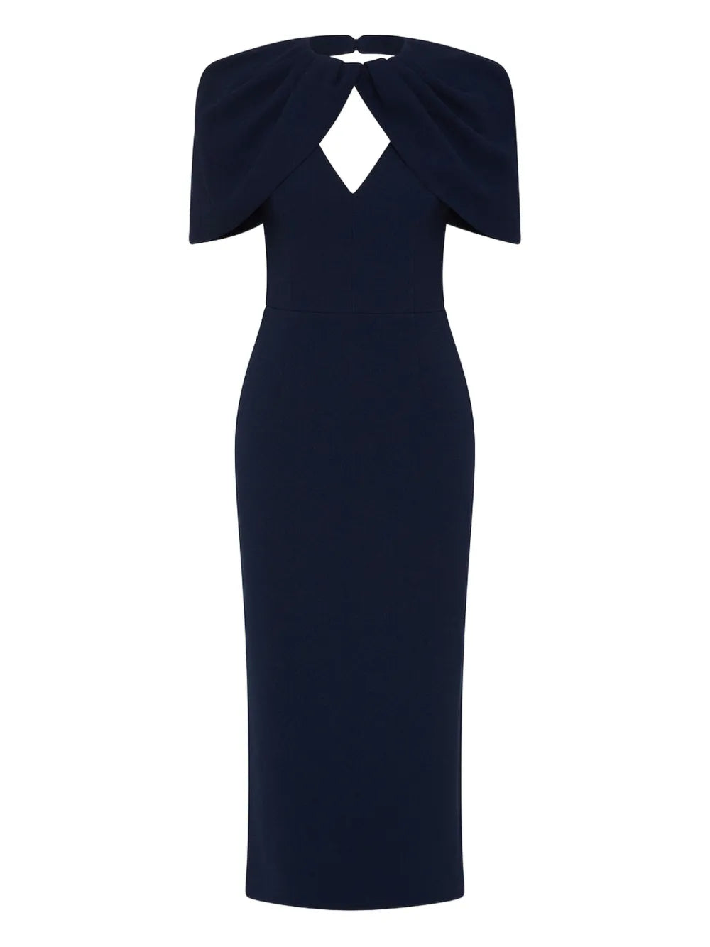 Rebecca Vallance Petal Sleeve Draped Midi Dress