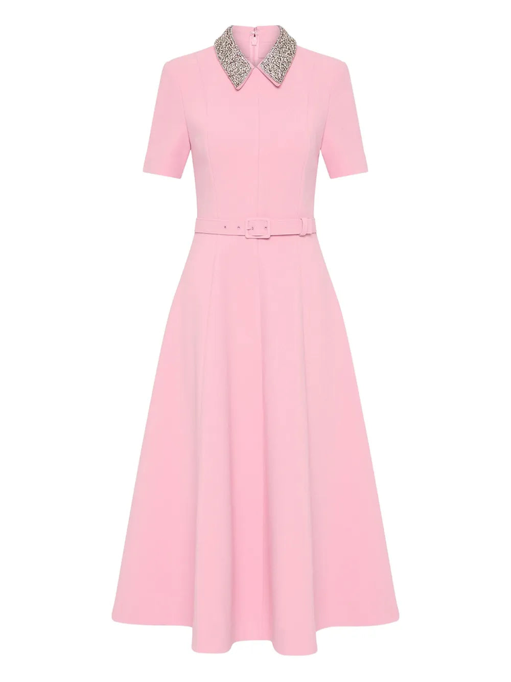Rebecca Vallance Embellished Collar Belted Dress