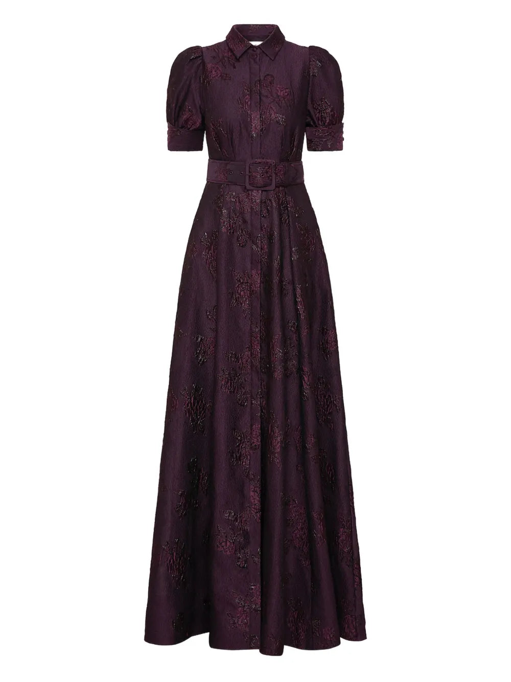 Rebecca Vallance Afina Puff Sleeve Brocade Gown