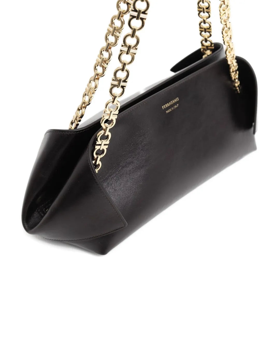 Ferragamo Small Folded Chain Link Flap Shoulder Bag