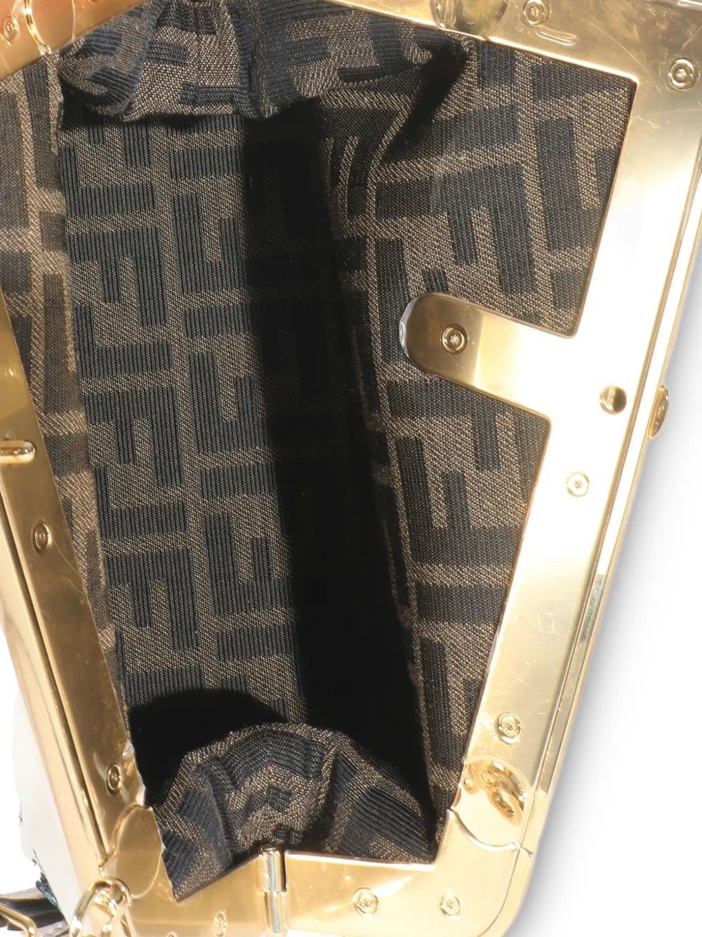 Fendi Pre Owned Astrology Embroidered Canvas Bag