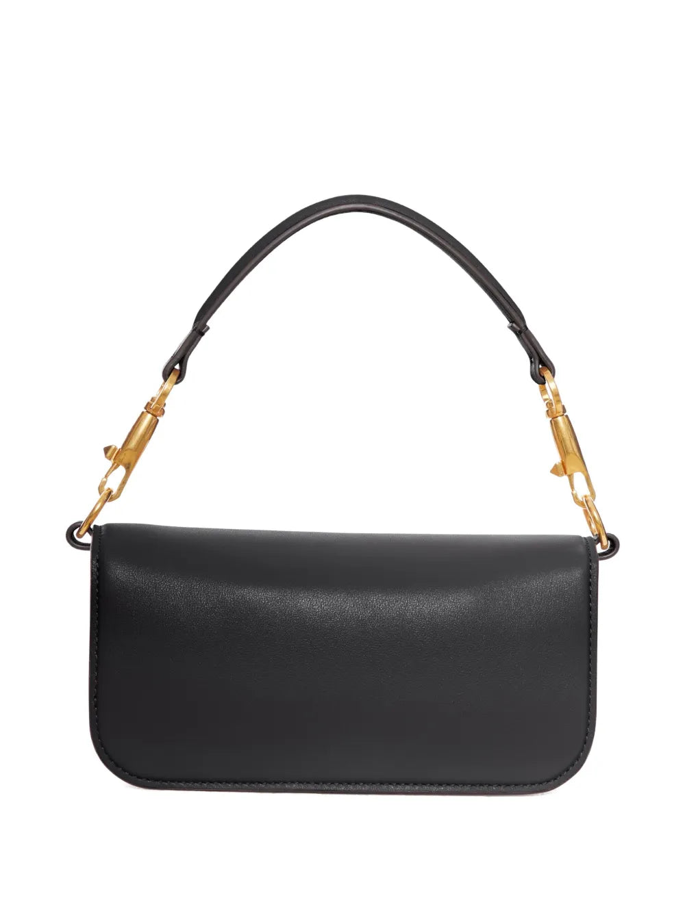 Valentino Garavani Vlogo Embellished Clasp Leather Shoulder Bag