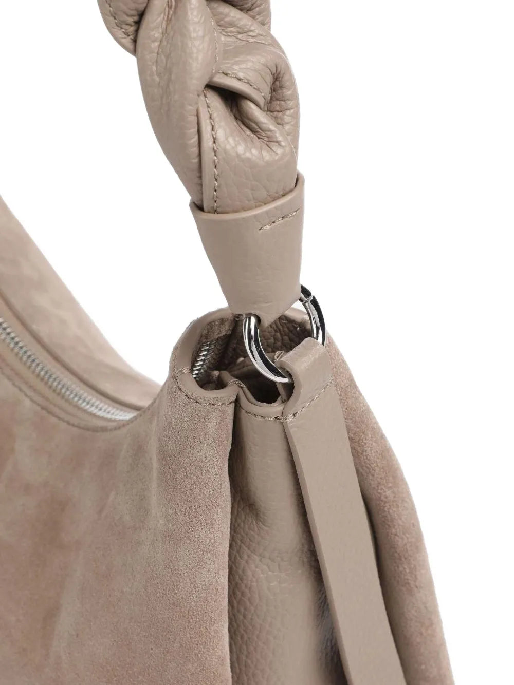 Coccinelle Small Boheme Braided Handle Suede Shoulder Bag