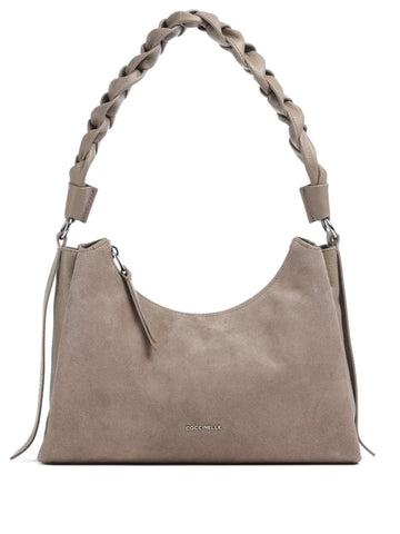 Coccinelle Small Boheme Braided Handle Suede Shoulder Bag