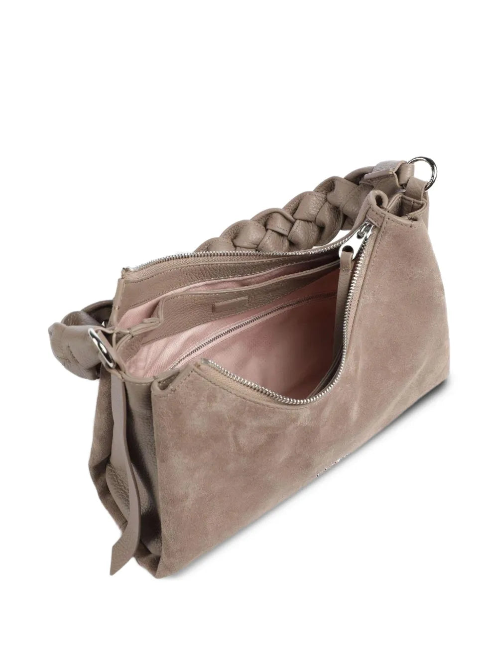 Coccinelle Small Boheme Braided Handle Suede Shoulder Bag