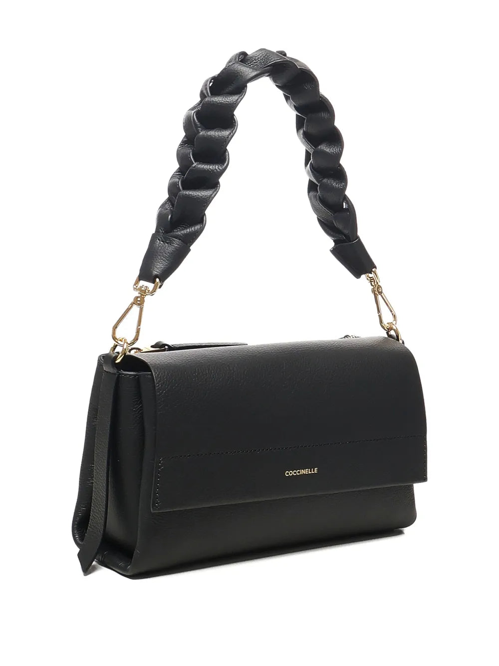 Coccinelle Braided Handle Leather Shoulder Bag