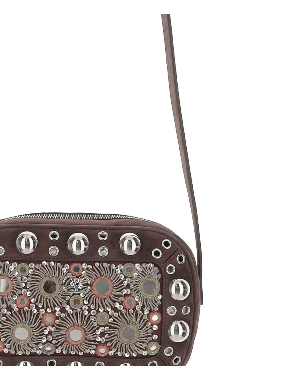 Valentino Garavani Nellcote Mirror Embellished Stud Detailed Shoulder Bag