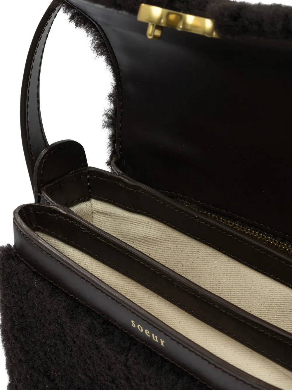 Soeur Mini Shearling Shoulder Bag