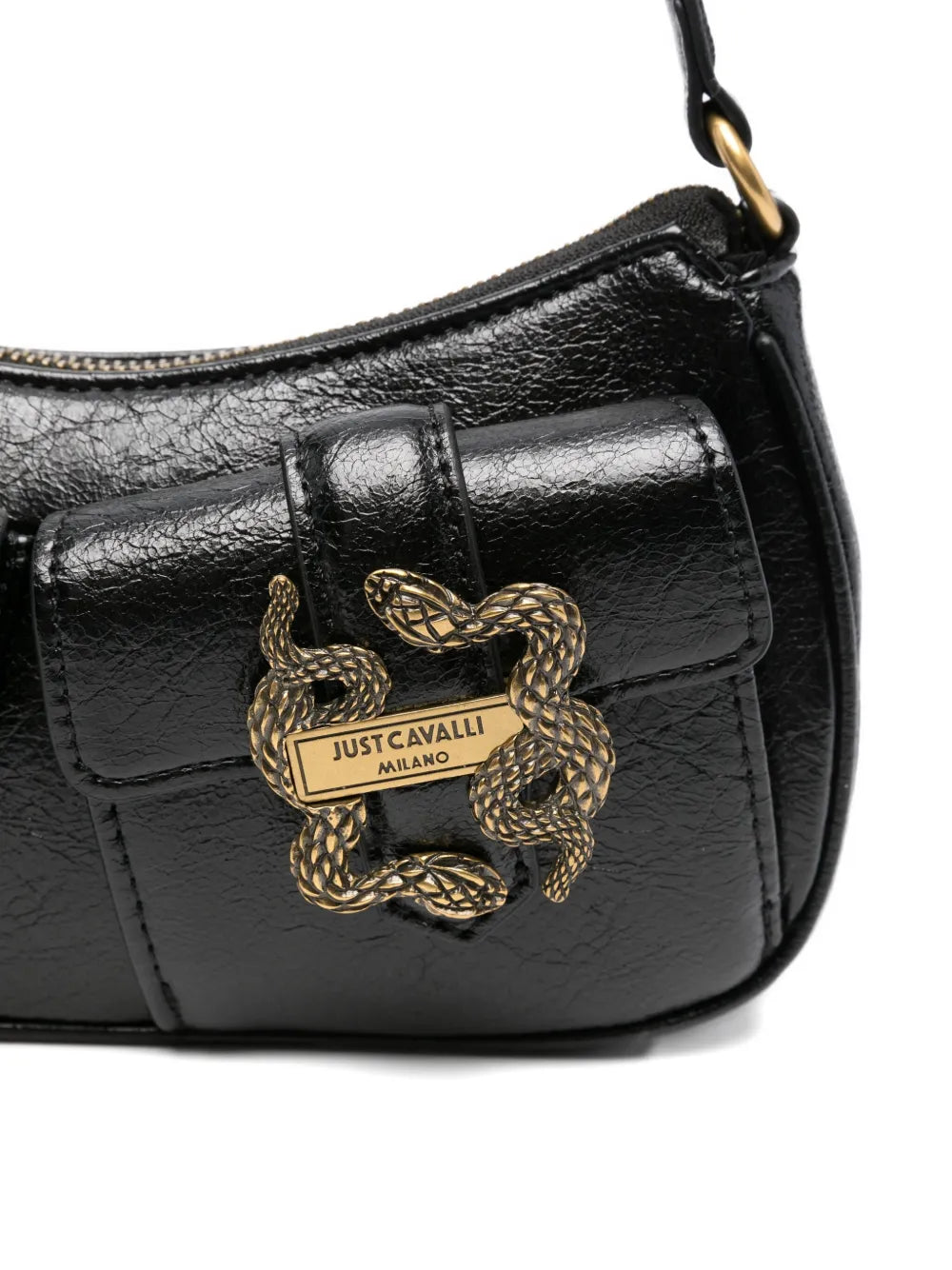 Just Cavalli Snake Buckle Shoulder Bag