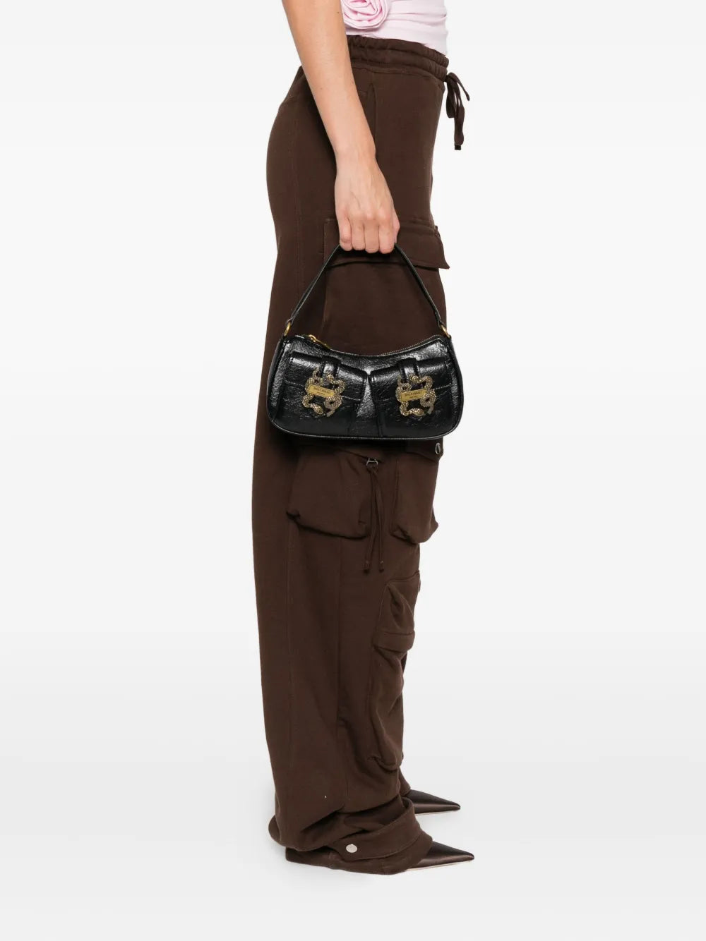 Just Cavalli Snake Buckle Shoulder Bag
