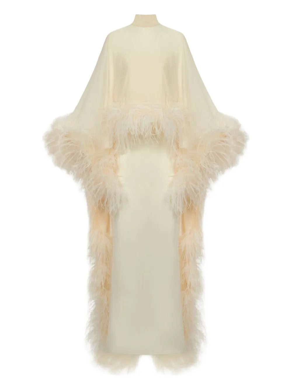 Taller Marmo Feather Embellishment Maxi Dress