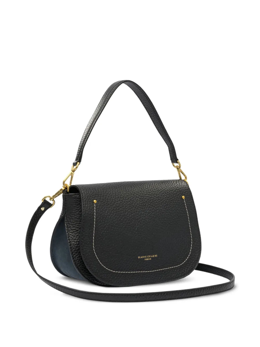 Gianni Chiarini Brooke Pebble Leather Curved Shoulder Bag