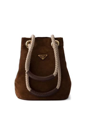 Prada Small Mariner Suede Bucket Bag