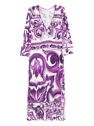 Dolce Gabbana Maiolica Print Dress