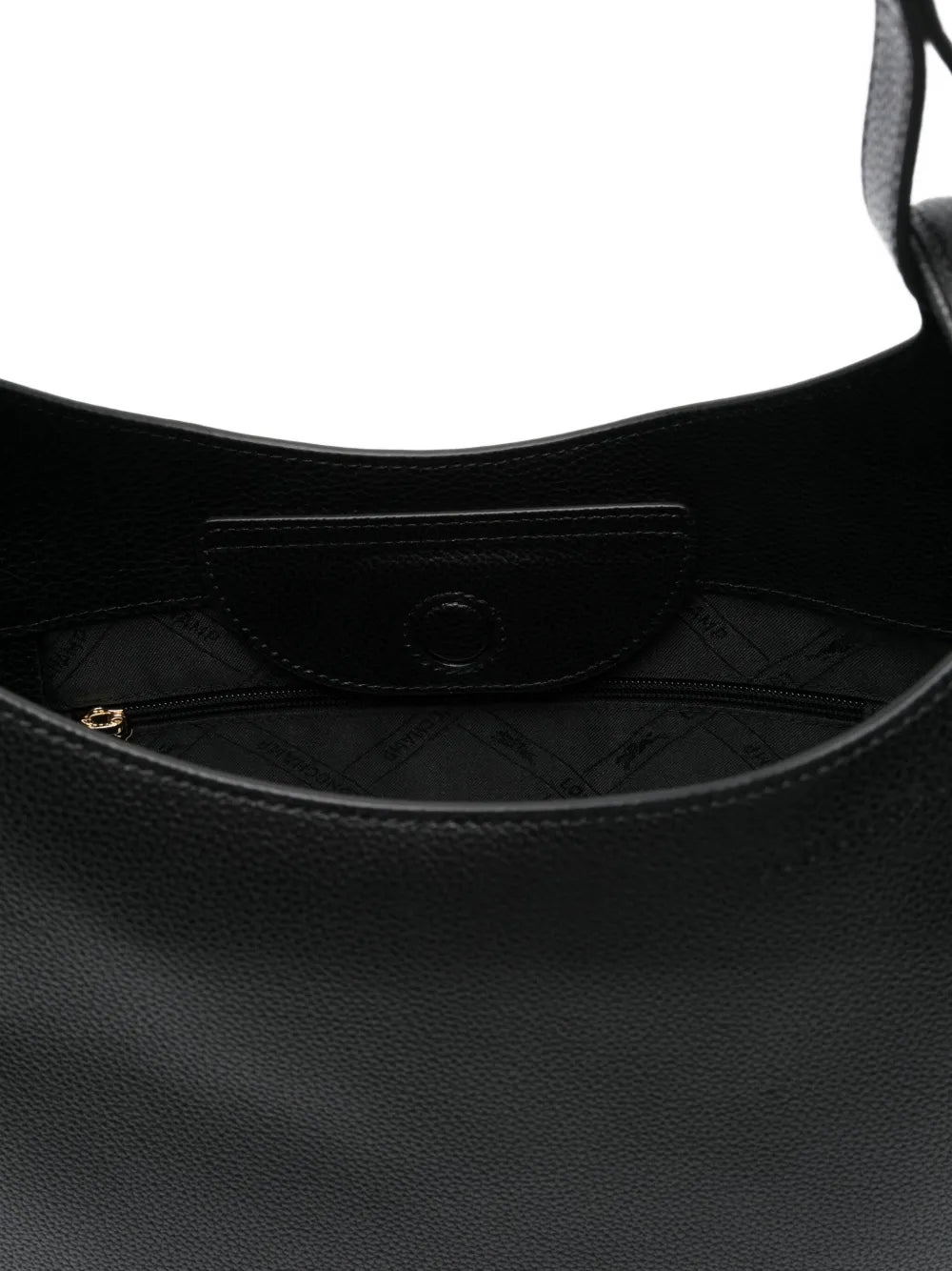 Longchamp Curved Leather Shoulder Bag