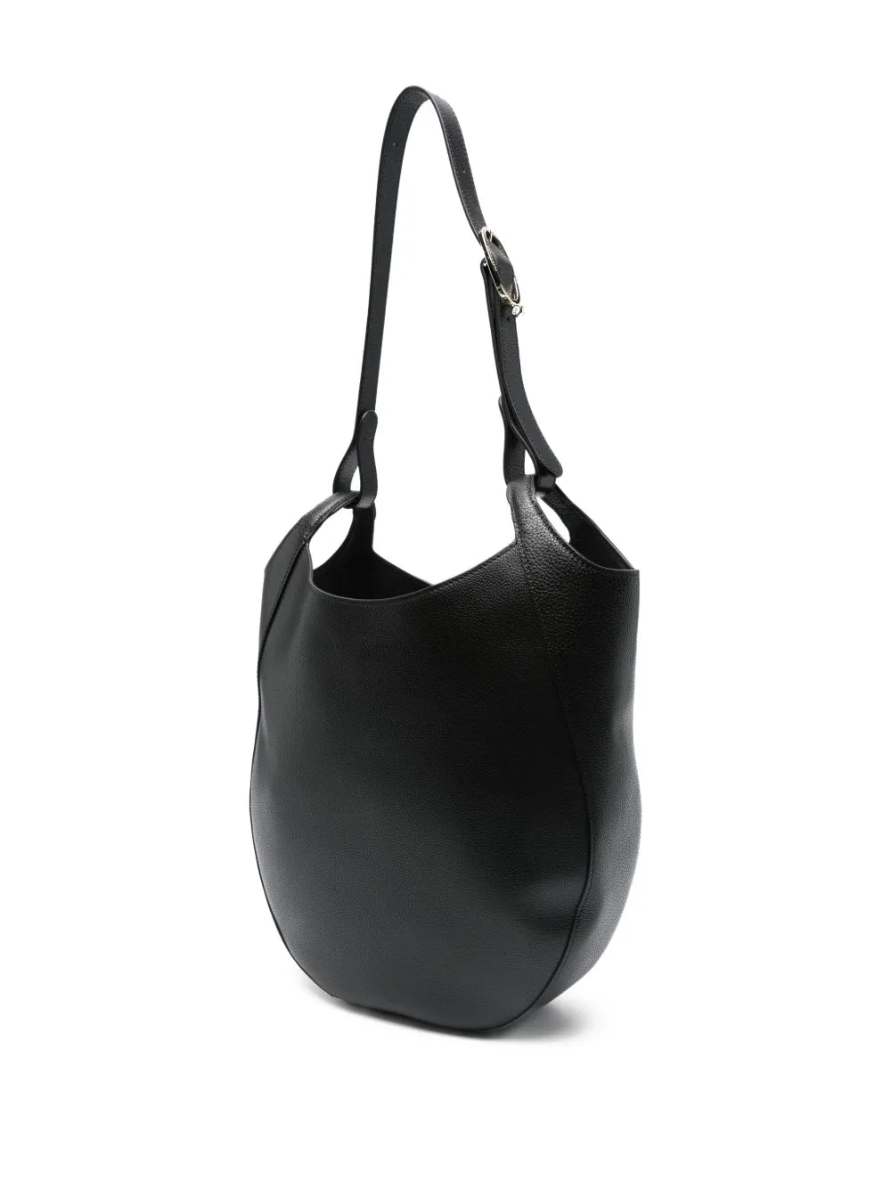 Longchamp Curved Leather Shoulder Bag