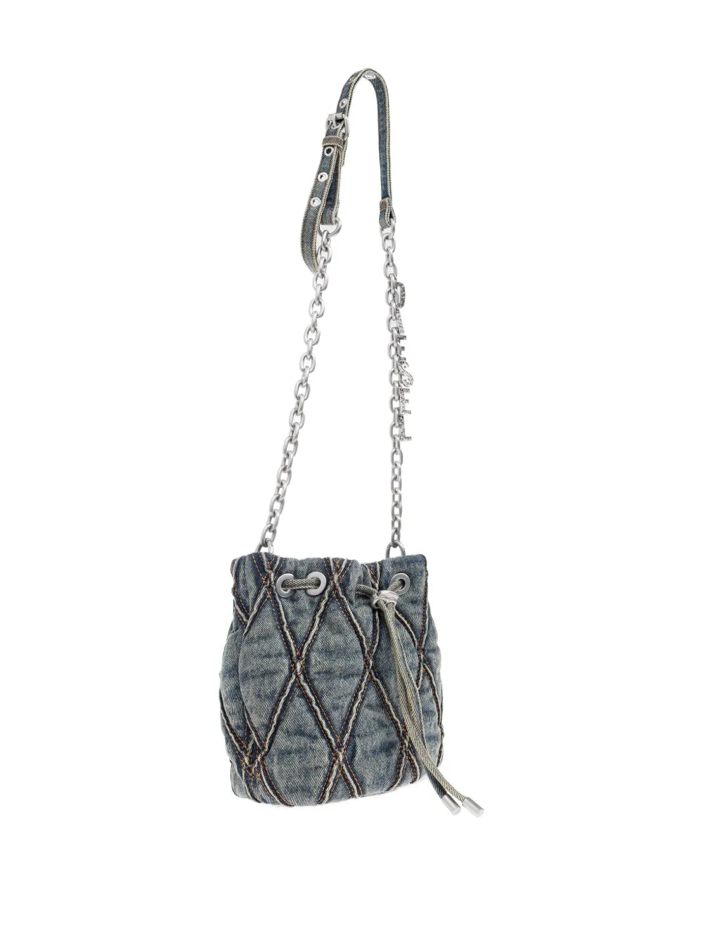 Diesel Mini Charm D Quilted Chain Strap Bag