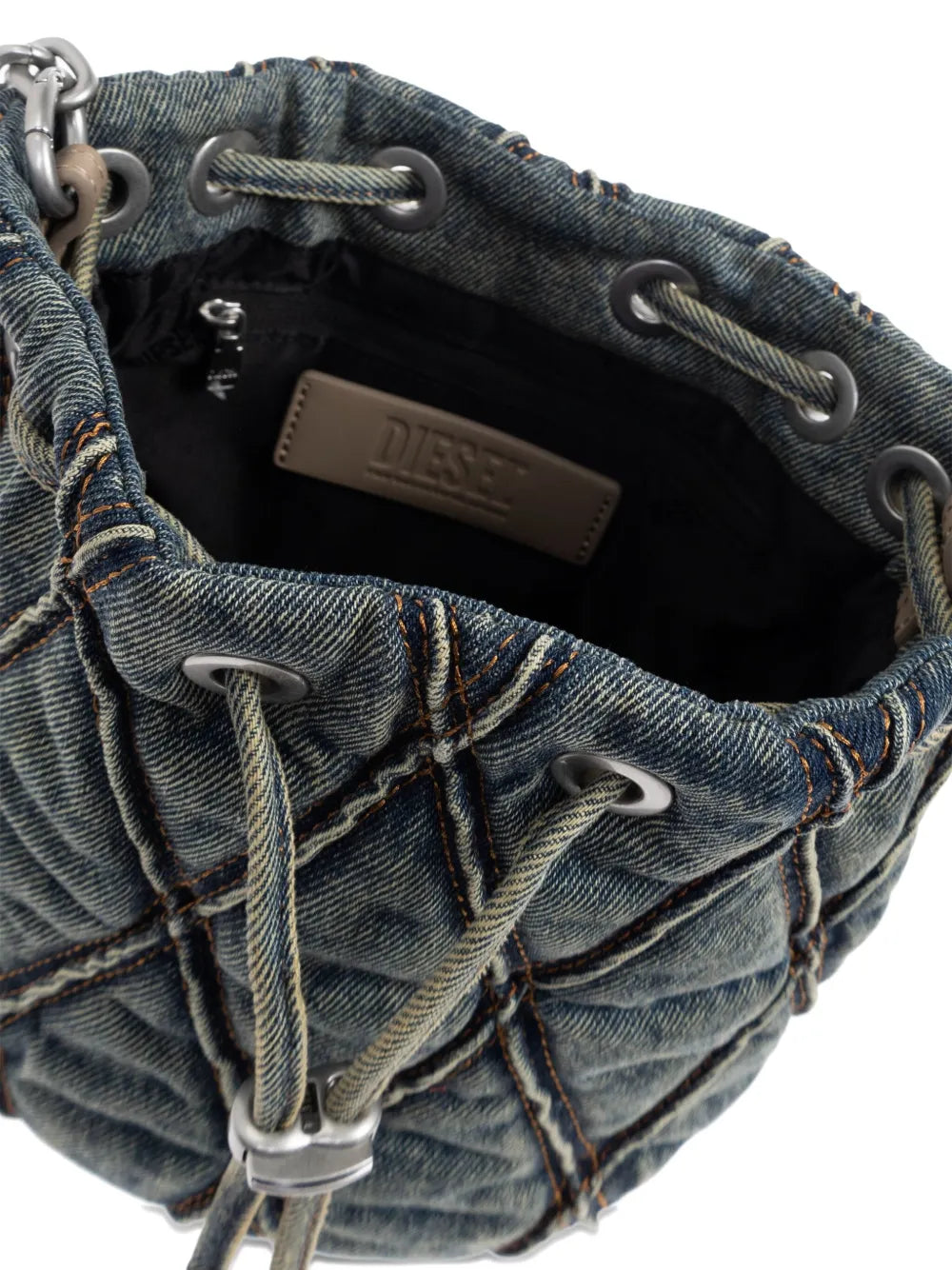 Diesel Mini Charm D Quilted Chain Strap Bag