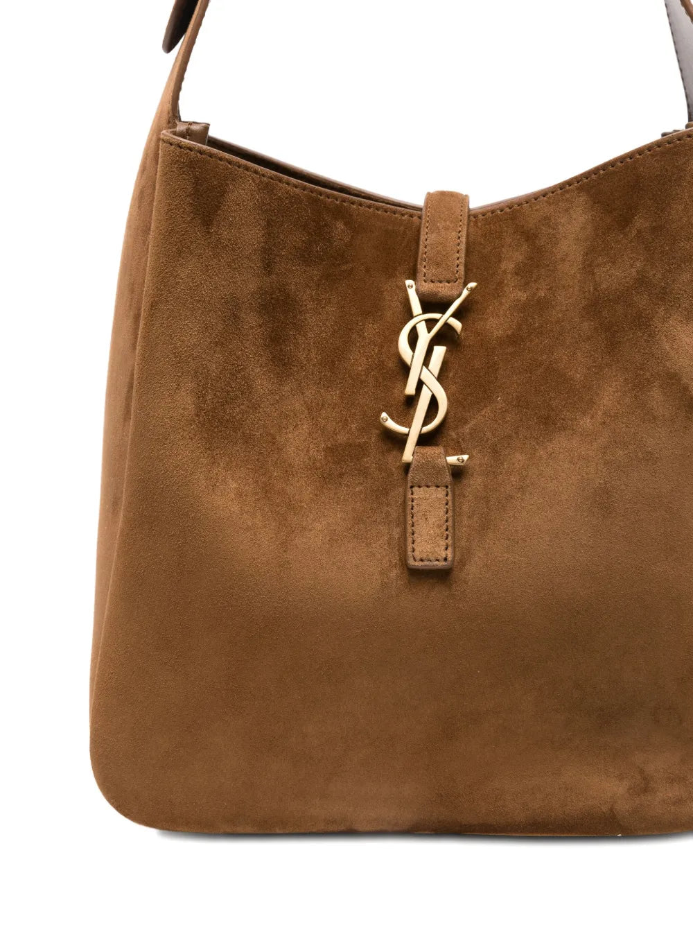 Saint Laurent Small Le 5 A 7 Supple Logo Plaque Suede Shoulder Bag