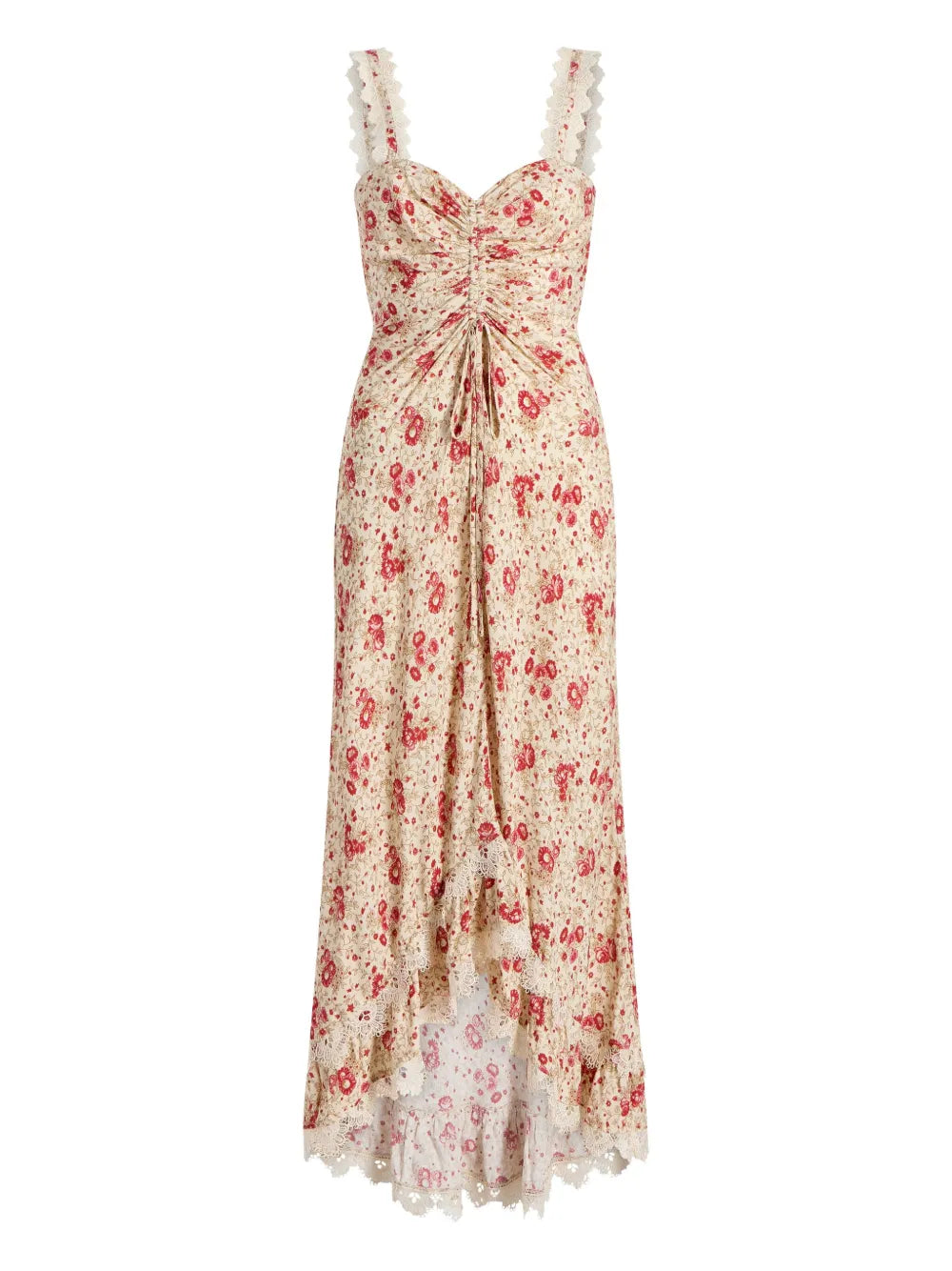 Cinq A Sept Stevie Lace Trimmed Floral Print Maxi Dress