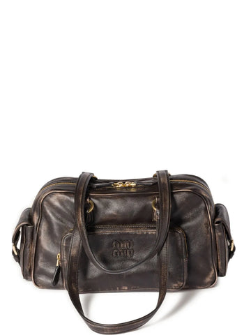 Miu Miu Pocket Logo Embossed Tote Bag
