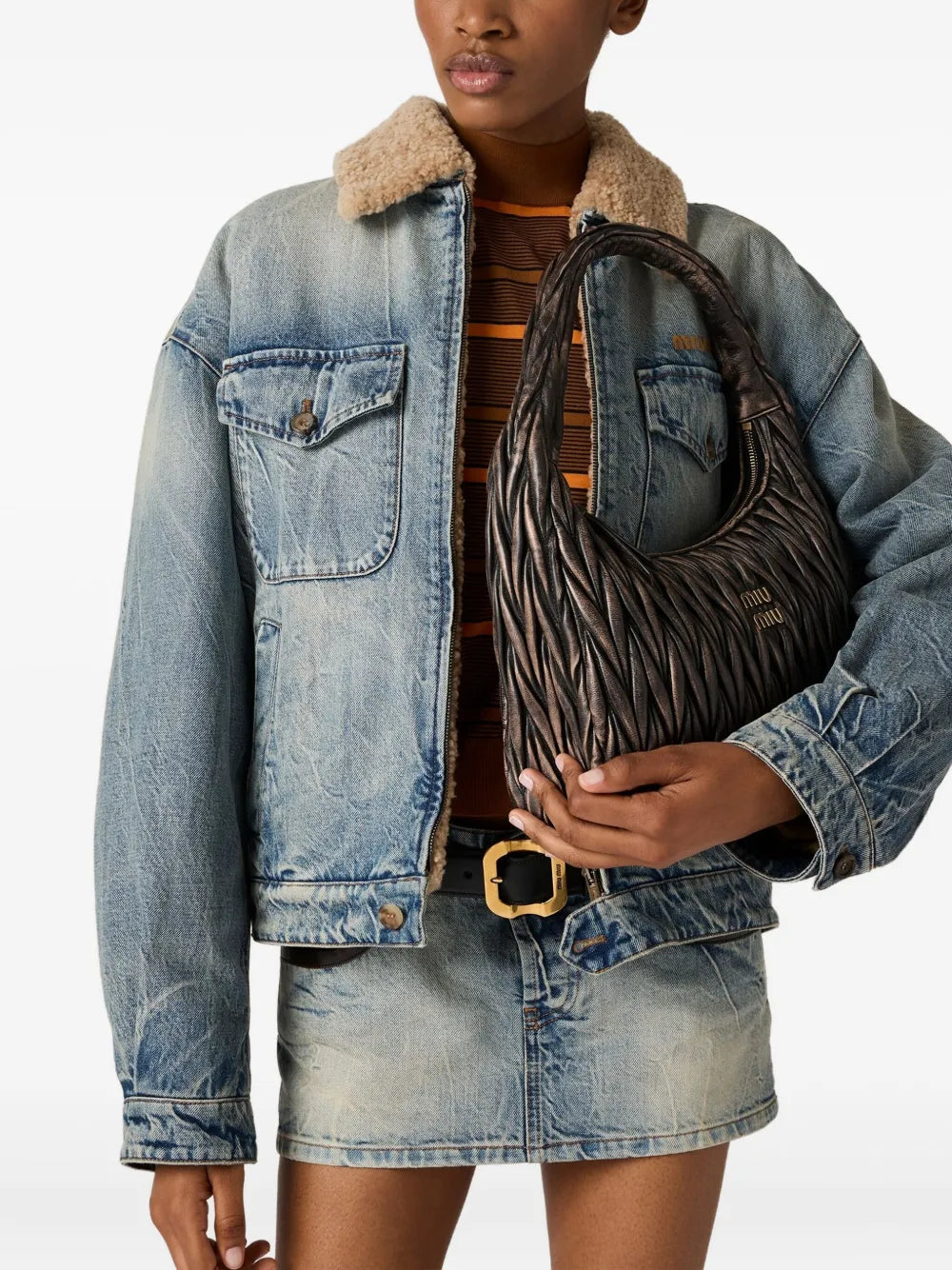 Miu Miu Wander Matelasse Leather Shoulder Bag
