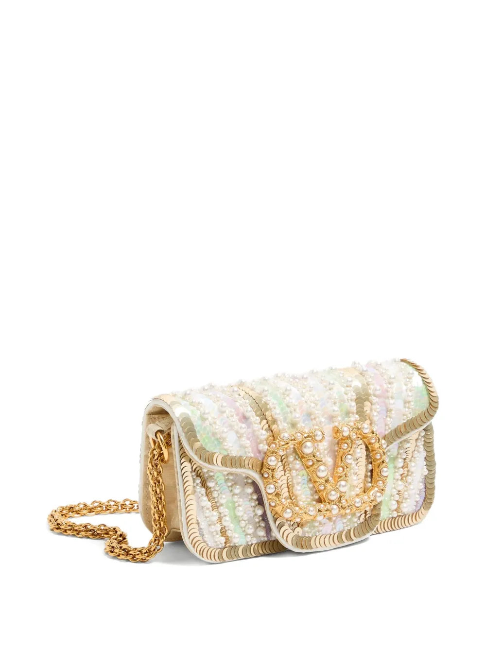 Valentino Garavani Small Loco Embroidered Jewel Logo Shoulder Bag