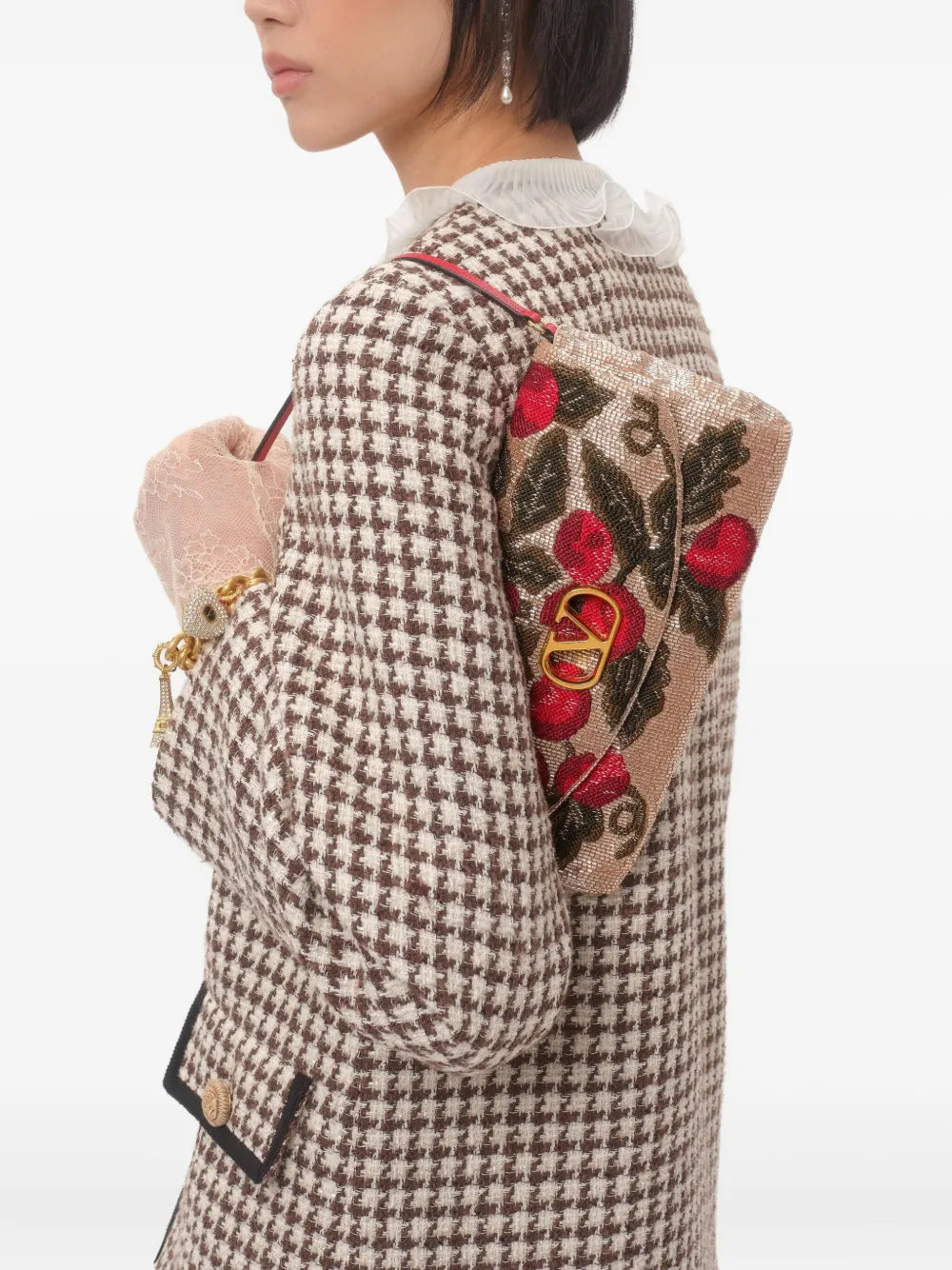 Valentino Garavani Small Valentino Garavani Devain Embroidered Shoulder Bag