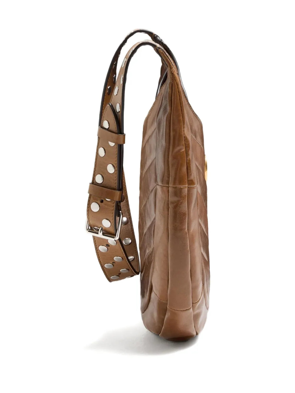 Valentino Garavani Chevron Pattern Stud Detail Shoulder Bag