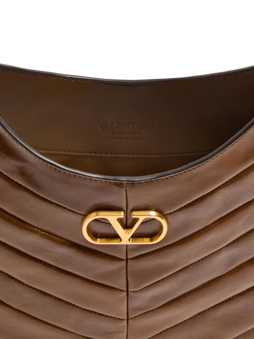 Valentino Garavani Chevron Pattern Stud Detail Shoulder Bag