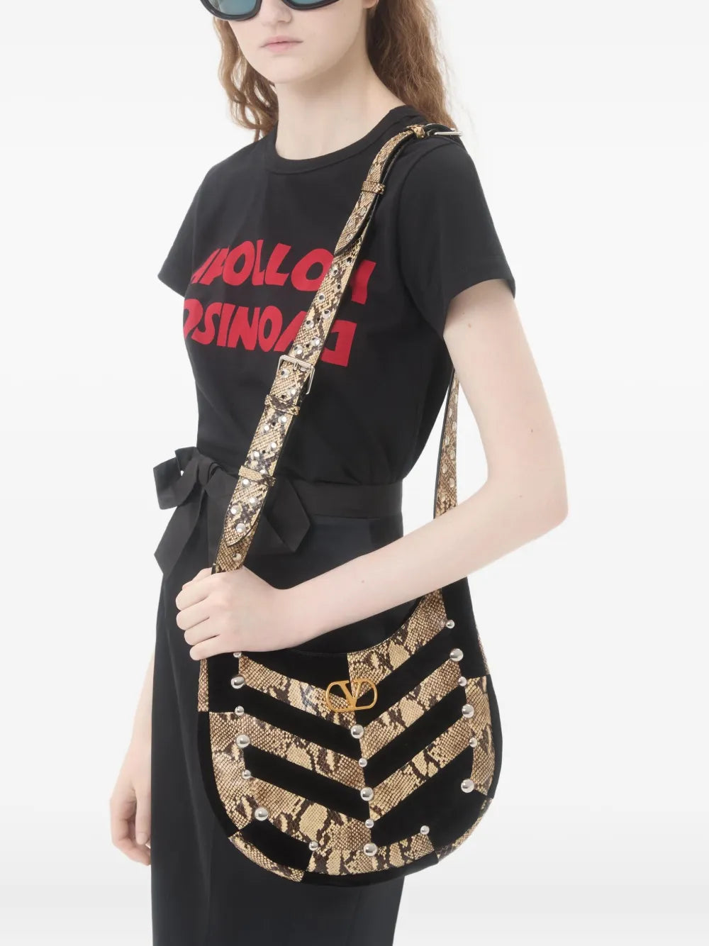 Valentino Garavani Small Chevron Patterned Shoulder Bag