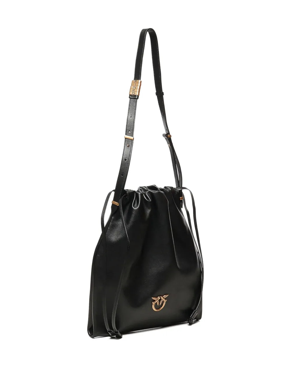 Pinko Drawstring Leather Shoulder Bag
