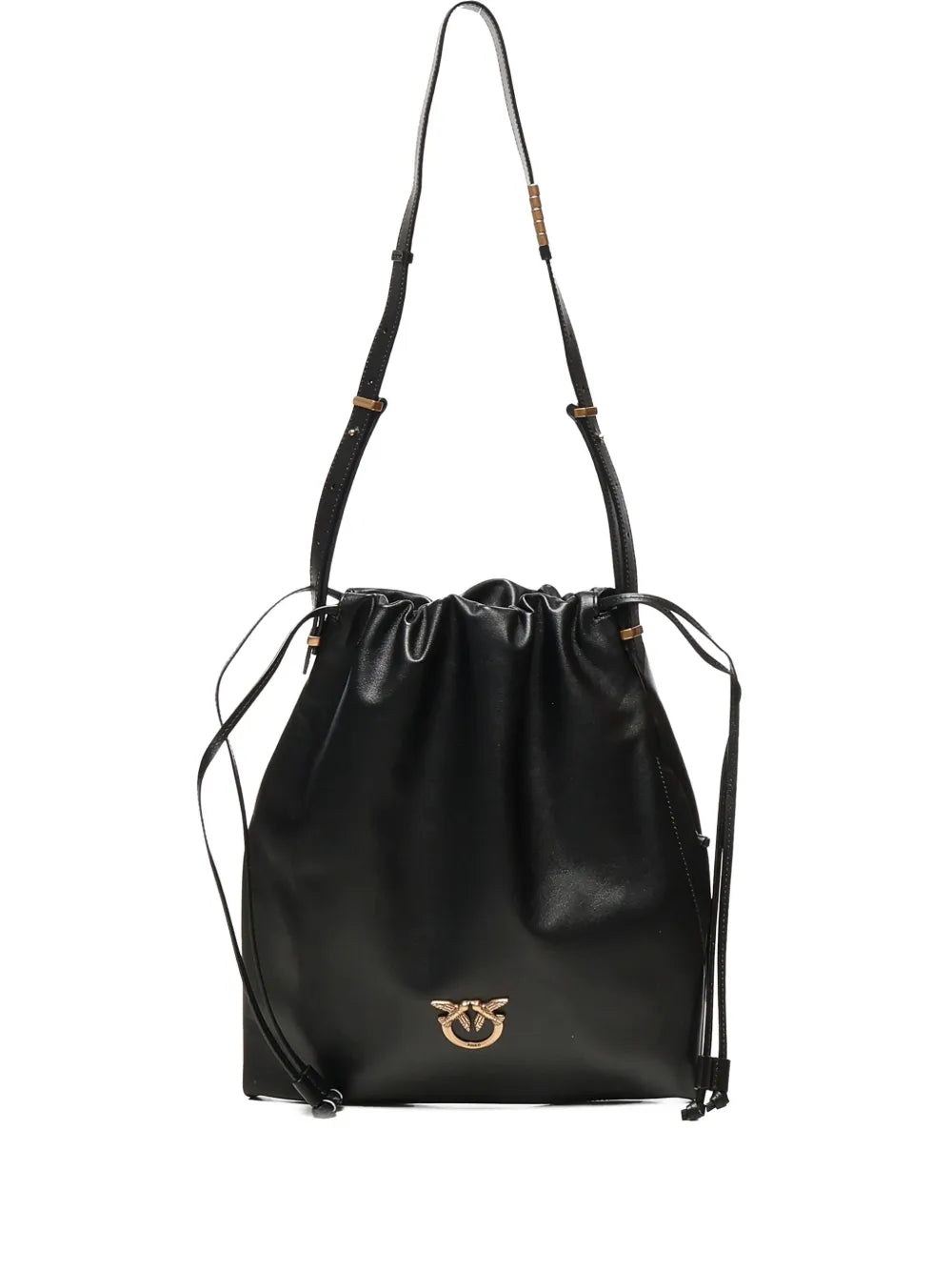 Pinko Drawstring Leather Shoulder Bag