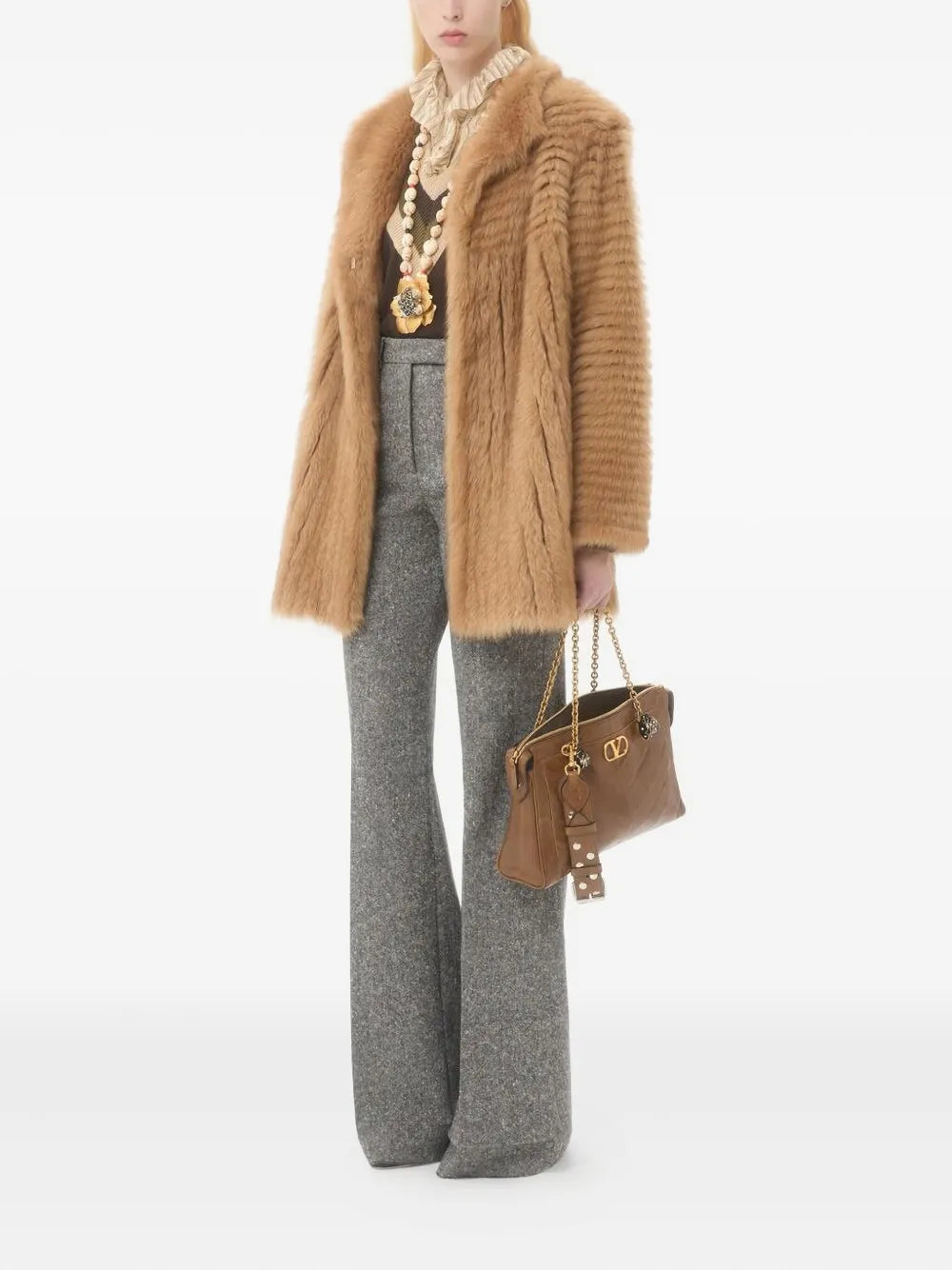 Valentino Garavani Panthea Leather Shoulder Bag