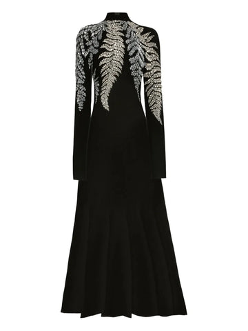 Oscar De La Renta Fern Embellished Midi Dress