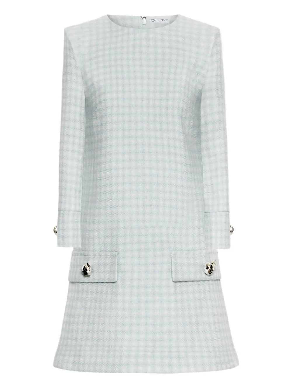 Oscar De La Renta Gingham Checked Button Detailed Mini Dress