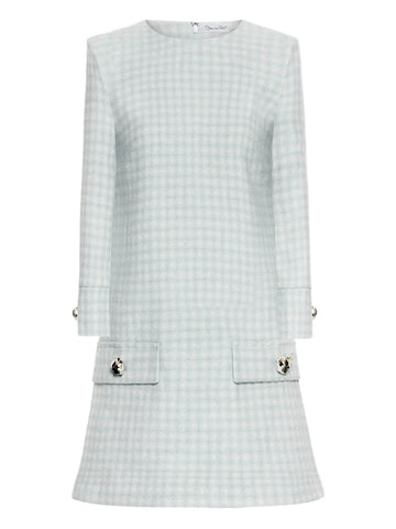Oscar De La Renta Gingham Checked Button Detailed Mini Dress