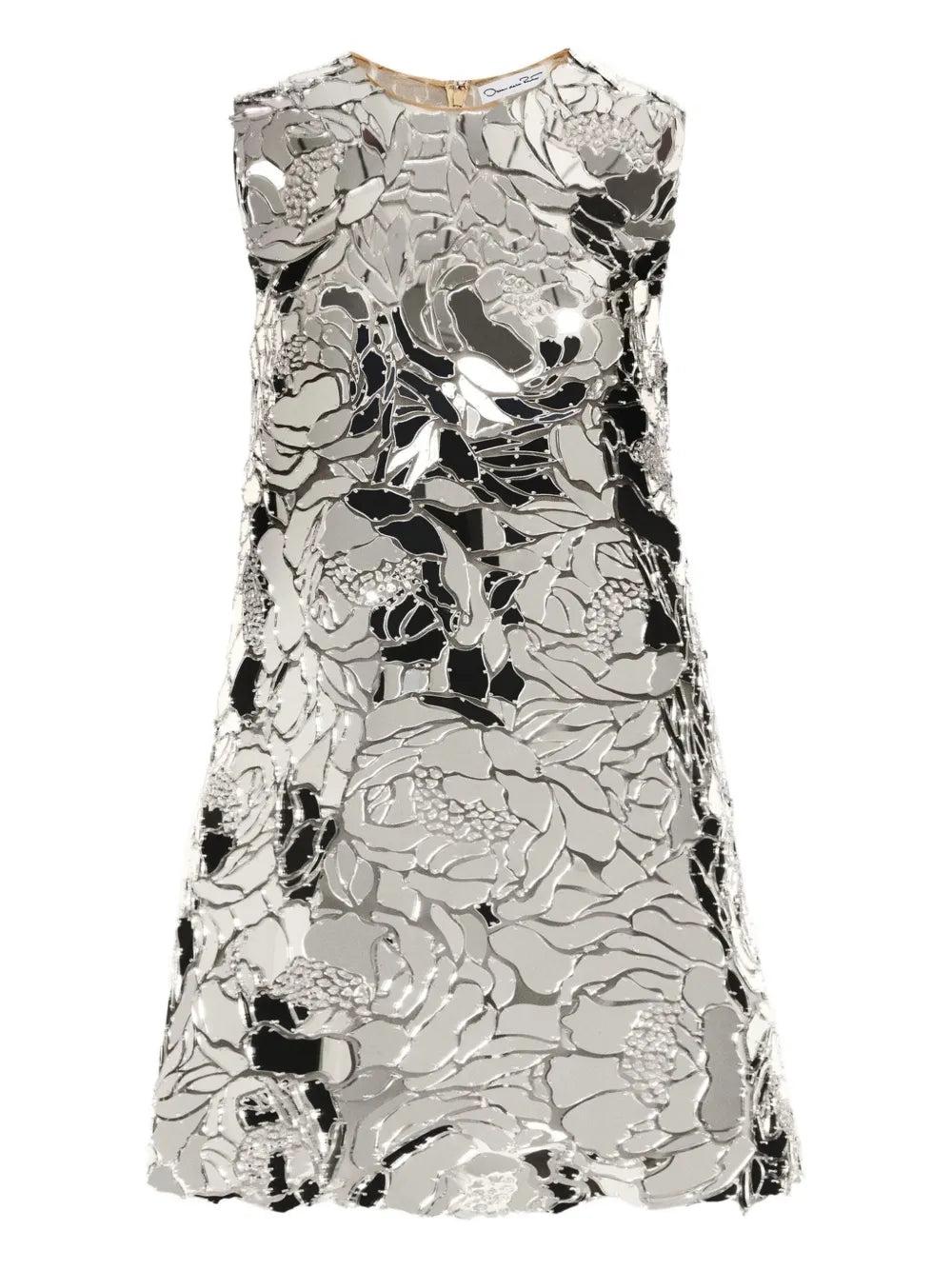 Oscar De La Renta Mirrored Floral Shift Mini Dress