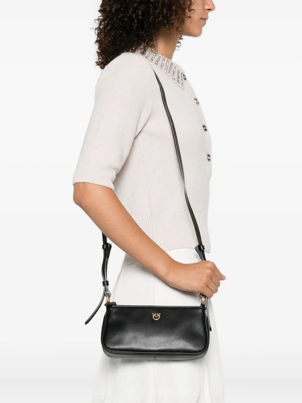 Pinko Rectangle Leather Shoulder Bag