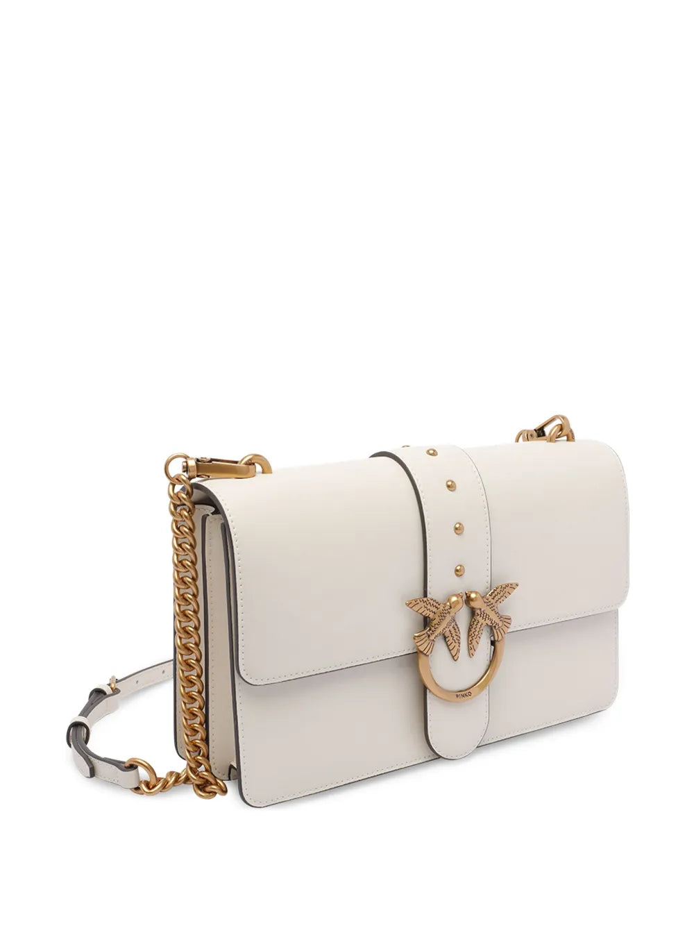 Pinko Classic Love One Simply Bird Embellished Studded Shoulder Bag