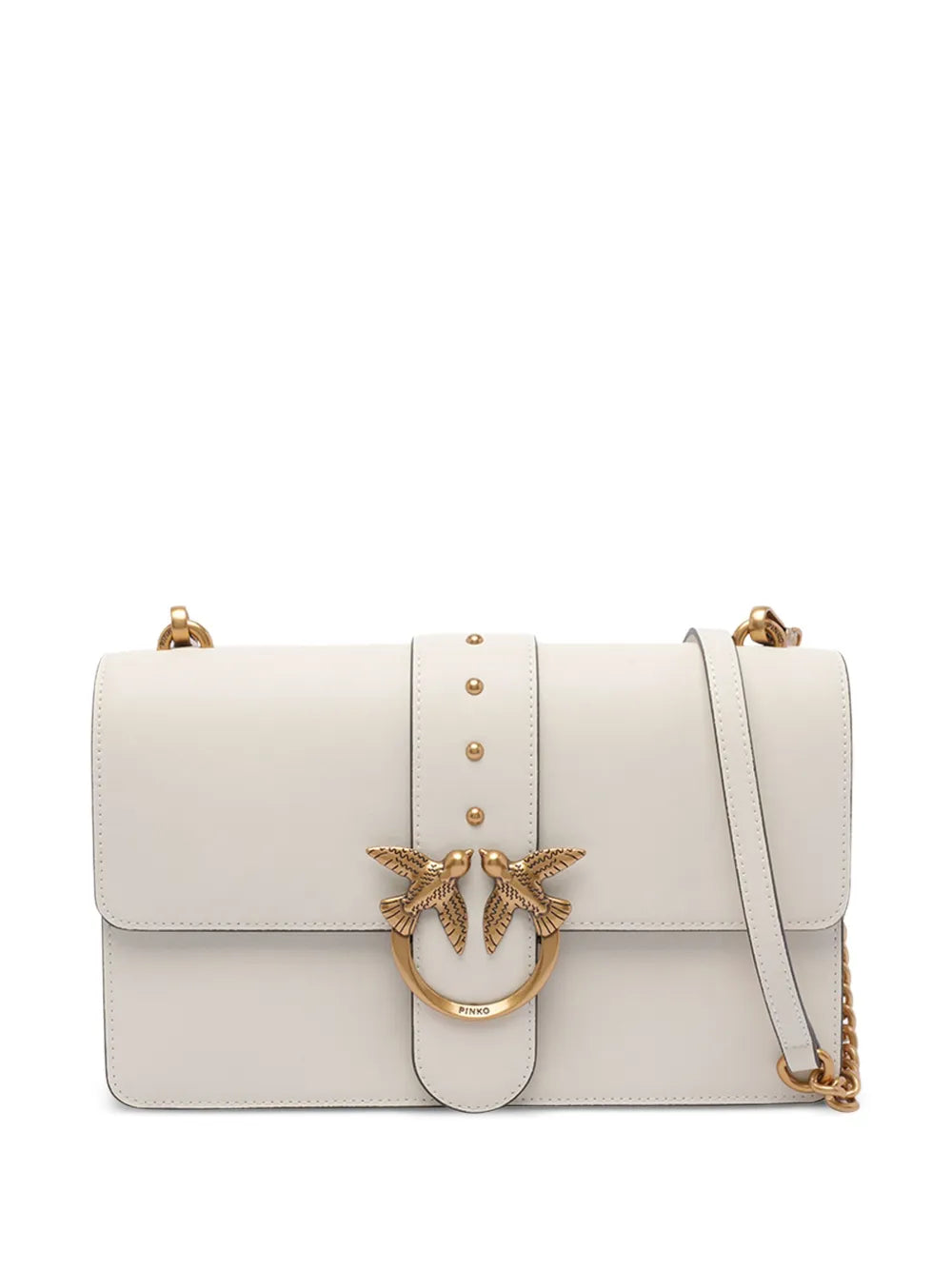 Pinko Classic Love One Simply Bird Embellished Studded Shoulder Bag