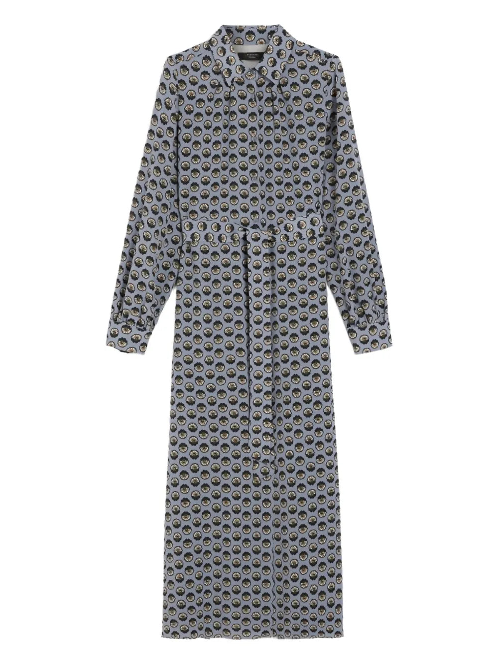 Weekend Max Mara Printed Silk Maxi Shirt Dress