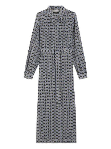 Weekend Max Mara Printed Silk Maxi Shirt Dress
