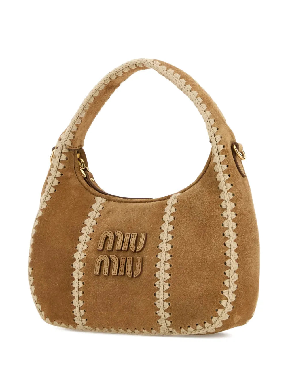 Miu Miu Wander Suede Braided Shoulder Bag
