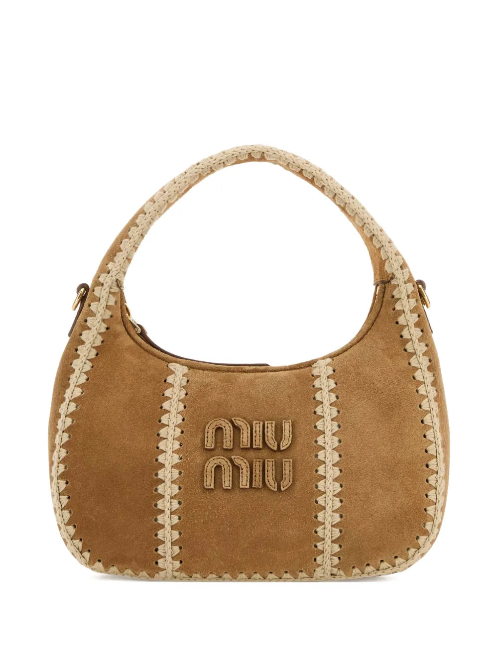 Miu Miu Wander Suede Braided Shoulder Bag