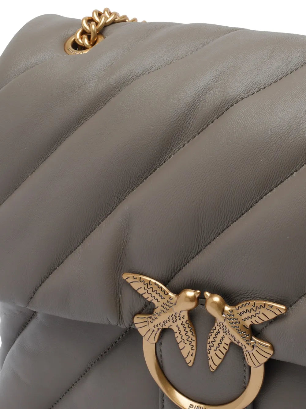 Pinko Quilted Bird Embellished Shoulder Bag